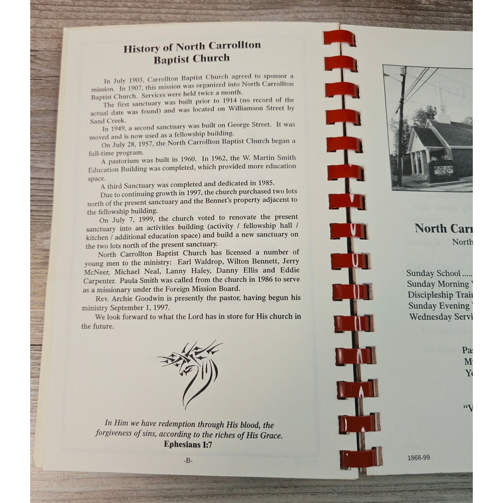 Feeding the Flock Cookbook North Carrollton Baptist Church Mississippi VG - Picture 3 of 9